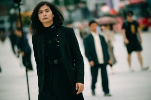 A street style look from Seoul Fashion Week Spring 2020.