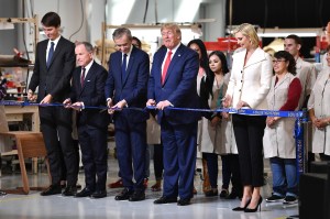 Michael Burke, Bernard Arnault, President Donald Trump and Ivanka Trump