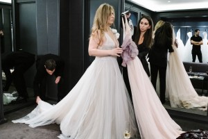 Olena Solomnikova at her Vera Wang bridal fitting.