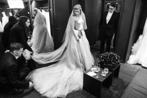 Olena Solomnikova at her Vera Wang bridal fitting.
