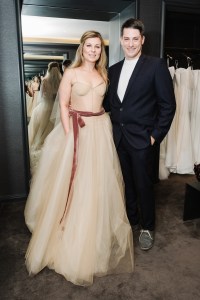 Olena Solomnikova at her Vera Wang bridal fitting with fianc Joseph Towery.
