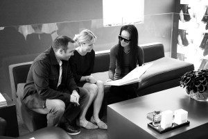 Jessica Serafin at her Vera Wang bridal fitting with fianc Ryan Kelly and Vera Wang.