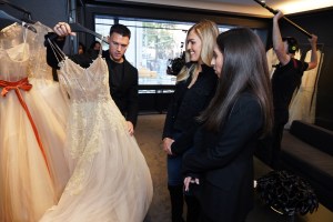 Annie Taylor  at her Vera Wang bridal fitting.