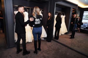 Annie Taylor  at her Vera Wang bridal fitting.