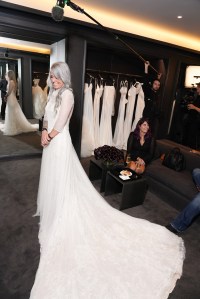 Haley Schultz at her Vera Wang bridal fitting.
