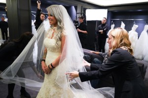 Haley Schultz at her Vera Wang bridal fitting.