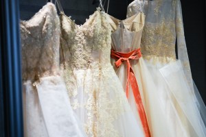Vera Wang details at the bridal fitting.