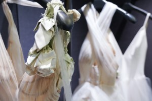 Vera Wang details at the bridal fitting.