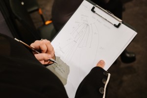 A sketch of Ruth Marie Wenzel's dress.