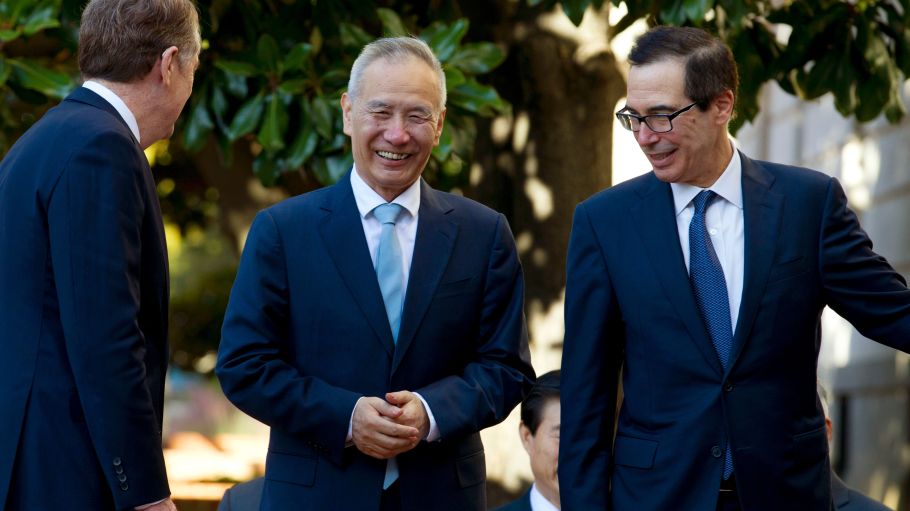 Liu, Lighthizer, Mnuchin meet on trade war Oct 11. Amid ongoing phase-one trade deal negotiations between the U.S. and China, Xi Jinping outlined plans to open China's market to more trade.