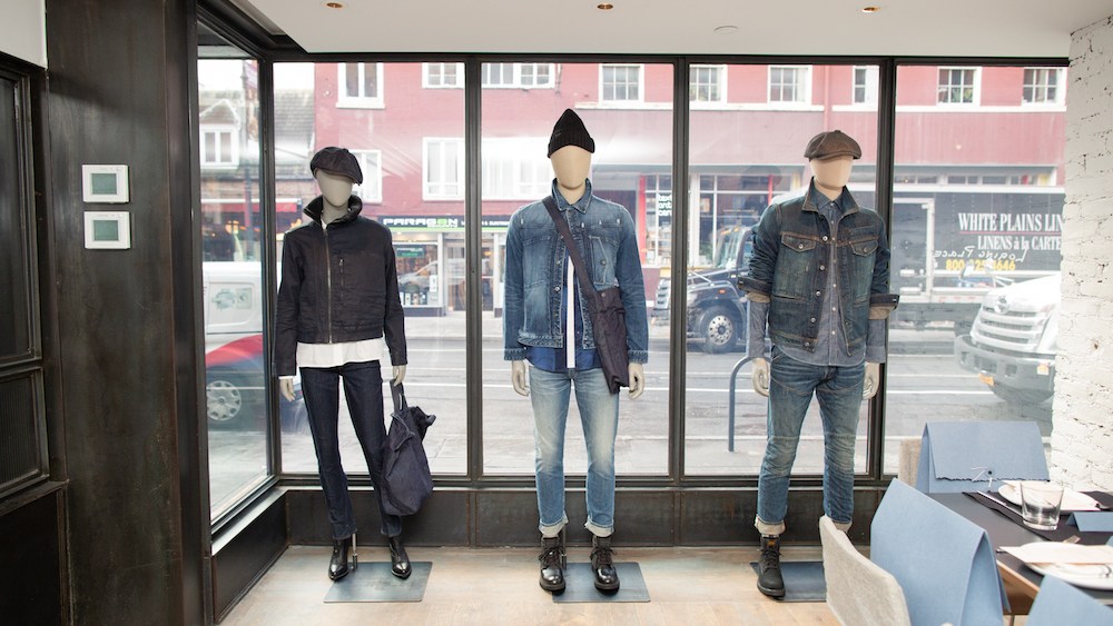 G-Star debuted jeans made with the world’s first Cradle to Cradle certified gold stretch denim fabric made with degradable Roica V550 fiber.