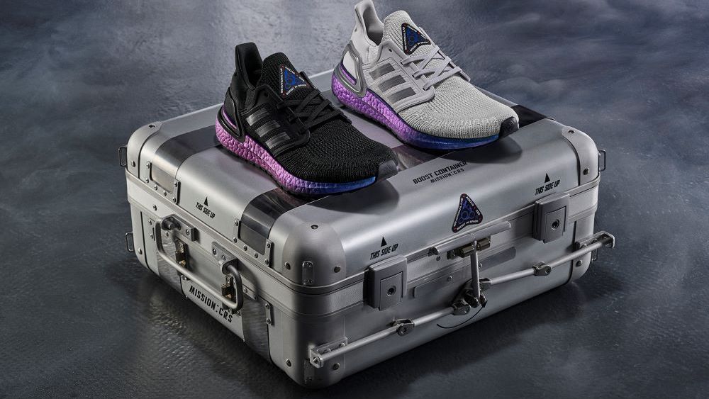 The Adidas Ultraboost 20 performance sneaker features the all-new Tailored Fiber Placement Upper based on NASA space shuttle construction.