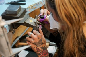 A jeweler at Catbird's Brooklyn Navy Yard headquarters.