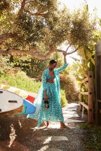 A campaign image from new DVF swimwear capsule with Onia.