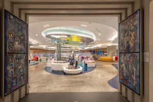 The entrance to the coral-reef-inspired children’s department.
