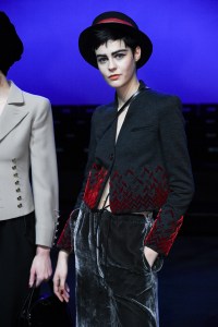 Backstage at Giorgio Armani Pre Fall 2020.