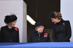 Camilla Duchess of Cornwall, Queen Elizabeth II and Catherine Duchess of Cambridge
Remembrance Day Service, The Cenotaph, Whitehall, London, UK - 10 Nov 2019