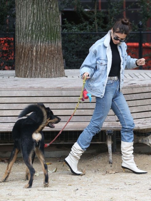 Emily Ratajkowski out and about. From Bella Hadid to Kerry Washington, celebrities stepped out in vintage and retro denim styles including wide-leg and low-rise flare jeans.