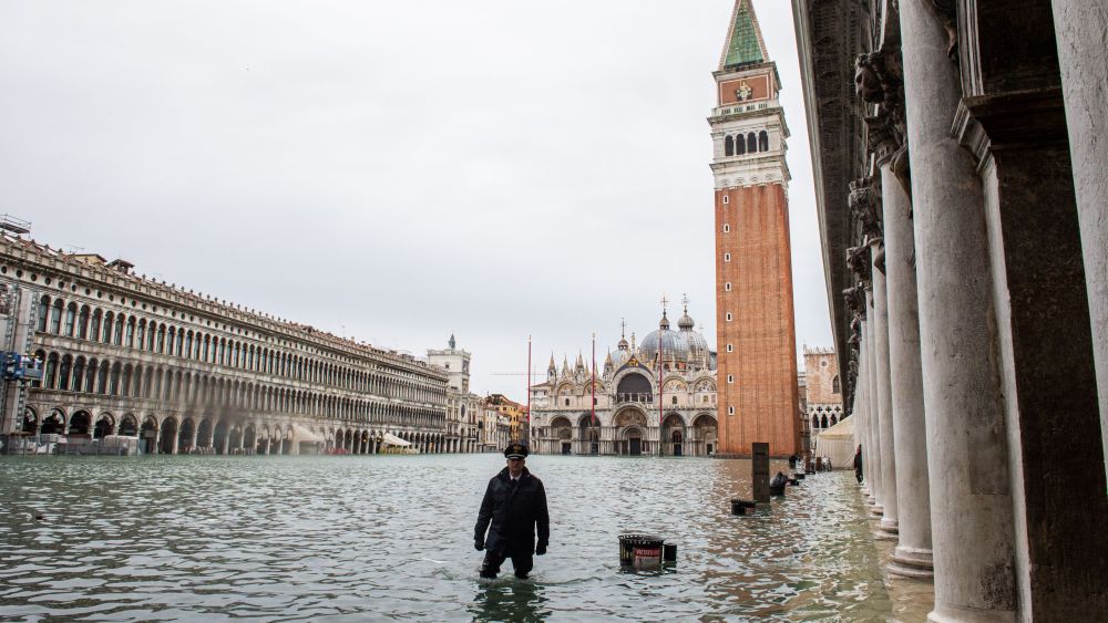 A flooded St. Mark's SquareFlooding in Venice, Italy - 15 Nov 2019