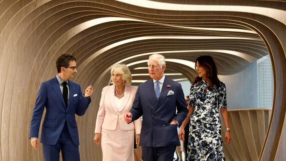 Britain's Prince Charles and Camilla Duchess of Cornwall, tour the new Tech Hub, with Chief Executive of Yoox Net-a-Porter Group Federico Marchetti and Alison Loehnis, President of Net-a-Porter.