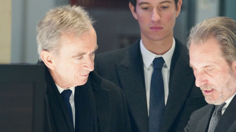 Bernard Arnault, Alexandre Arnault, and Tiffany CEO Alessandro Bogliolo