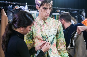 Backstage at Dior Men's Pre-Fall 2020.