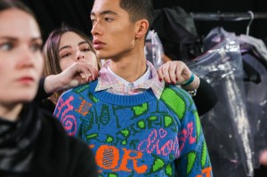 Backstage at Dior Men's Pre-Fall 2020.