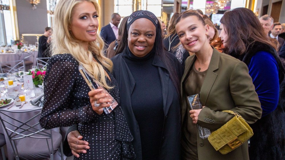 Paris Hilton, Pat McGrath and Millie Bobby Brown.