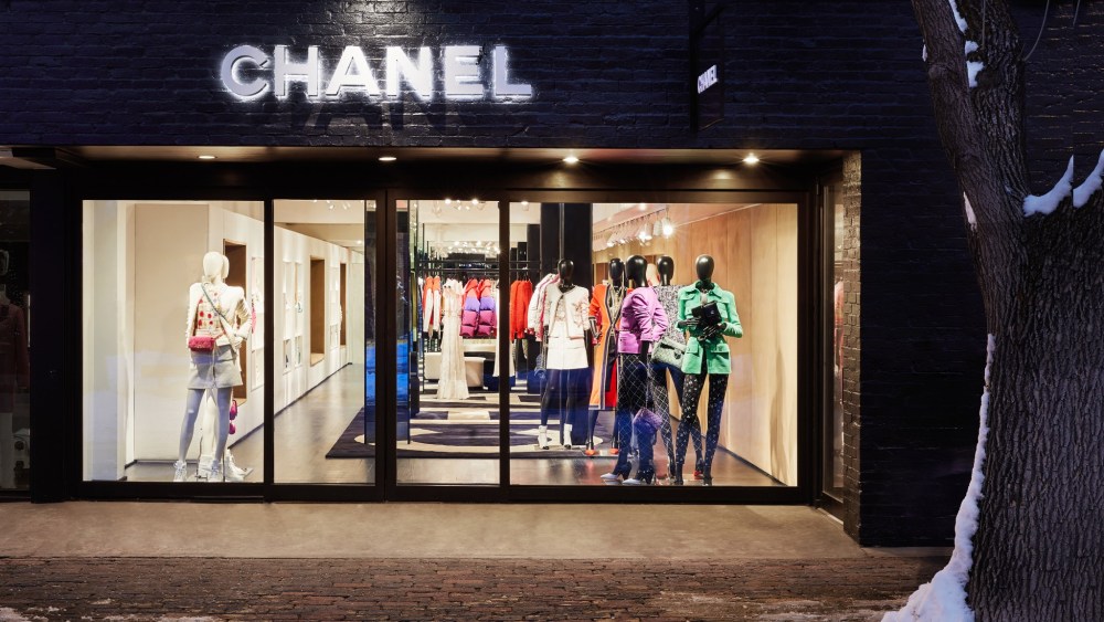 The interior of the Chanel store in Aspen.