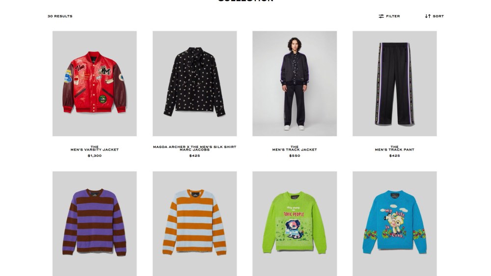 The Men's Collection on the Marc Jacobs' website.