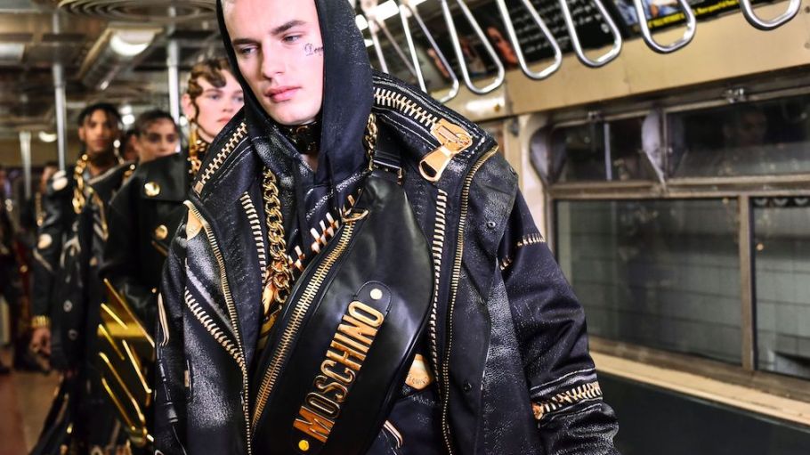 Moschino took over the New York City Transit Museum Monday night with a Pre-Fall 2020 show that celebrated the city’s many quirks.