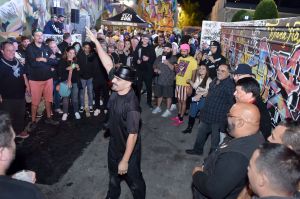 The scene at the Museum of Graffiti opening party.