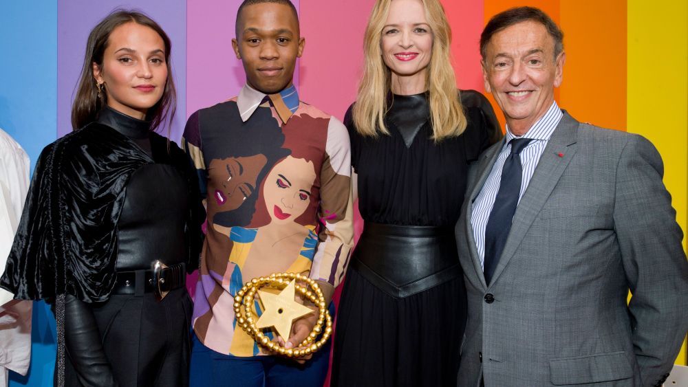 Alicia Vikander, Thebe Magugu, Delphine Arnault and Jean-Paul ClaverieLVMH Young Fashion Designer Prize, Paris, France - 04 Sep 2019