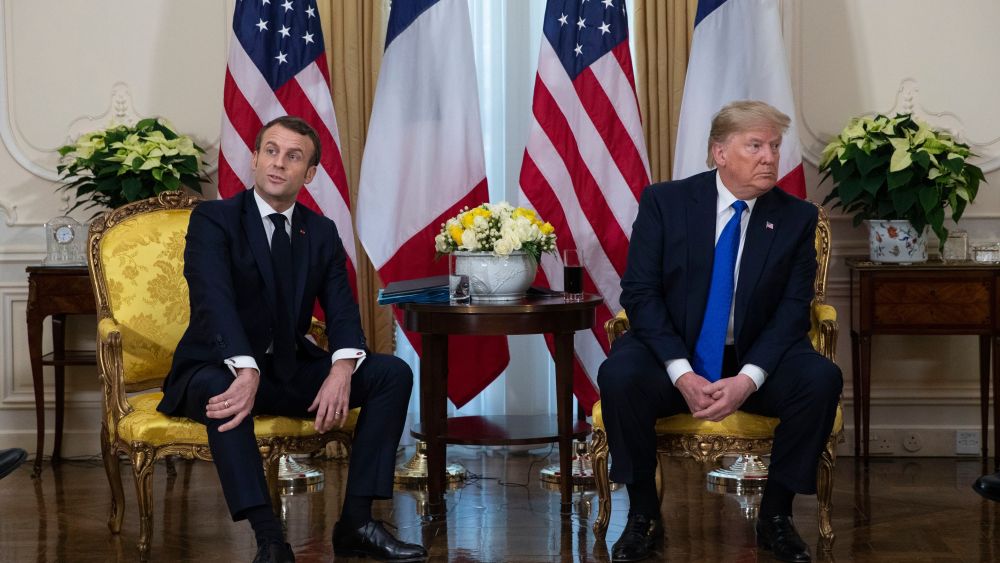Donald Trump, Emmanuel Macron. President Donald Trump meets French President Emmanuel Macron at Winfield House during the NATO summit, in LondonNATO Trump, London, United Kingdom - 03 Dec 2019