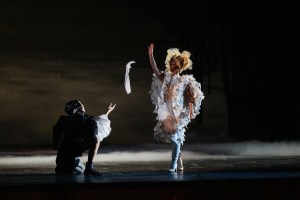 The scene at The Vienna Opera's newest performance, "Orlando," with costumes by Rei Kawakubo.
