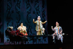 The scene at The Vienna Opera's newest performance, "Orlando," with costumes by Rei Kawakubo.