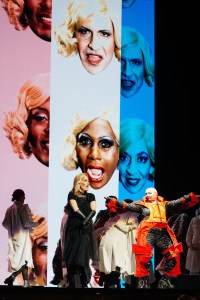 The scene at The Vienna Opera's newest performance, "Orlando," with costumes by Rei Kawakubo.