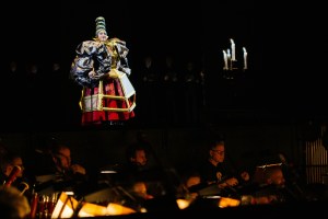 The scene at The Vienna Opera's newest performance, "Orlando," with costumes by Rei Kawakubo.
