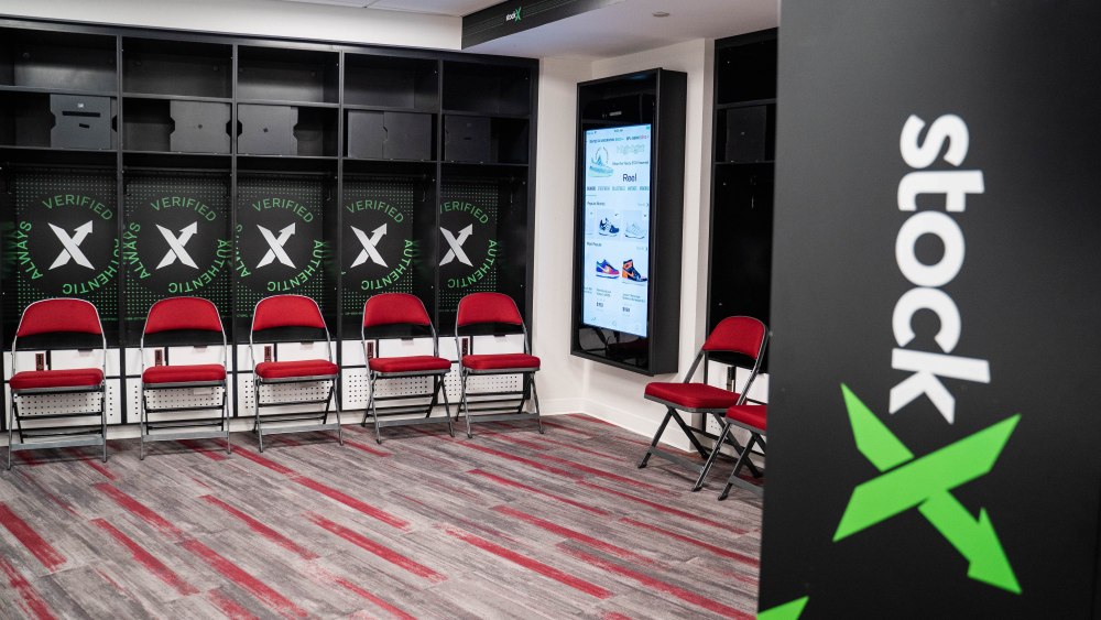 The visitors team locker at Rocket Mortgage FieldHouse