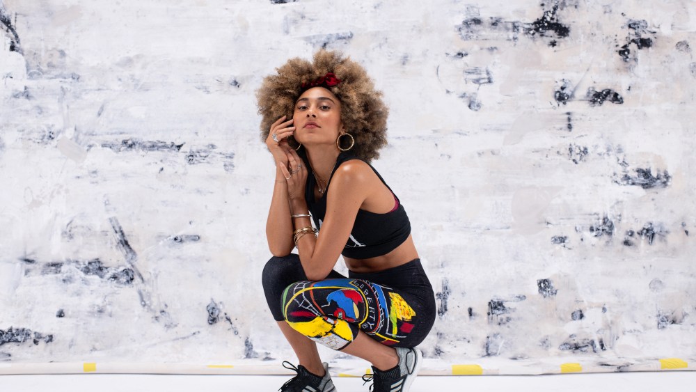 A look from the Basquiat x Peloton collection.
