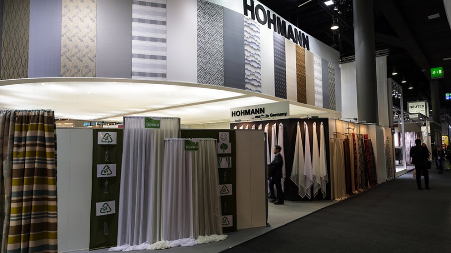 Products of the German company Hohmann on display during Heimtextil in 2018