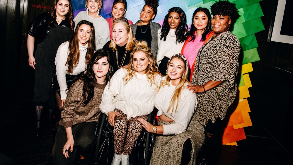 Back row L-R; Beanie Feldstein, Jenna Kutcher, Manuela Baron, Dre Thomas, Keiana Cavé, Lana Condor; Middle row L-R; Aly Raisma, Jennifer Foyle; Front row L-R; Hari Nef, Ali Stroker, Iskra Lawrence