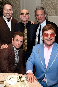 David Furnish, Bernie Taupin, Dexter Fletcher,Taron Egerton and Elton John