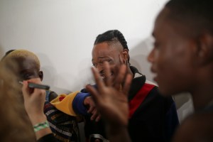 Backstage at Bethany Williams LFW Men's Fall 2020
