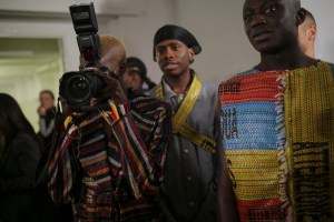 Backstage at Bethany Williams LFW Men's Fall 2020