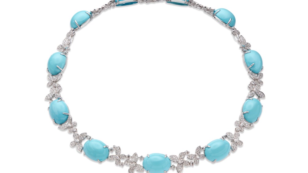 De Simone turquoise and diamond Butterfly necklace