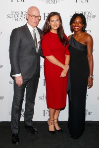 FSF's Peter Arnold, Rent The Runway's Jennifer Hyman, and Rolanda Evelyn attend The Fashion Scholarship Fund Gala at New York Hilton.