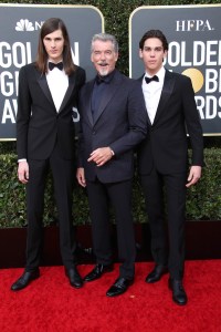 Dylan Brosnan, Pierce Brosnan and Paris Brosnan, Golden Globes 2020