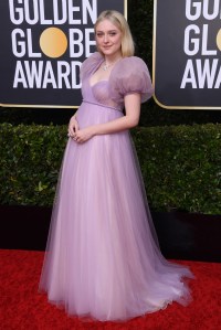 Dakota Fanning in Dior Haute Couture, Golden Globes 2020