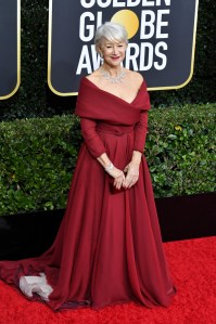Helen Mirren in Dior Haute Couture, Golden Globes 2020